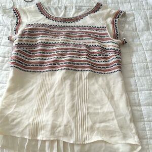 Veronica Beard Embroidered Top, Size O, Worn once